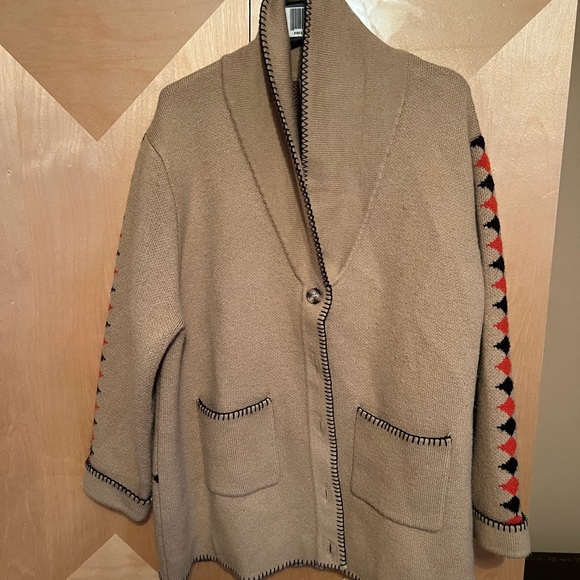 Anthropologie Tan Cardigan with Horse Design - Picture 3 of 4